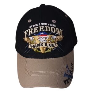 Thank a Vet Collectible Pride & Gratitude Cap. Velcro Adjustable. Like New